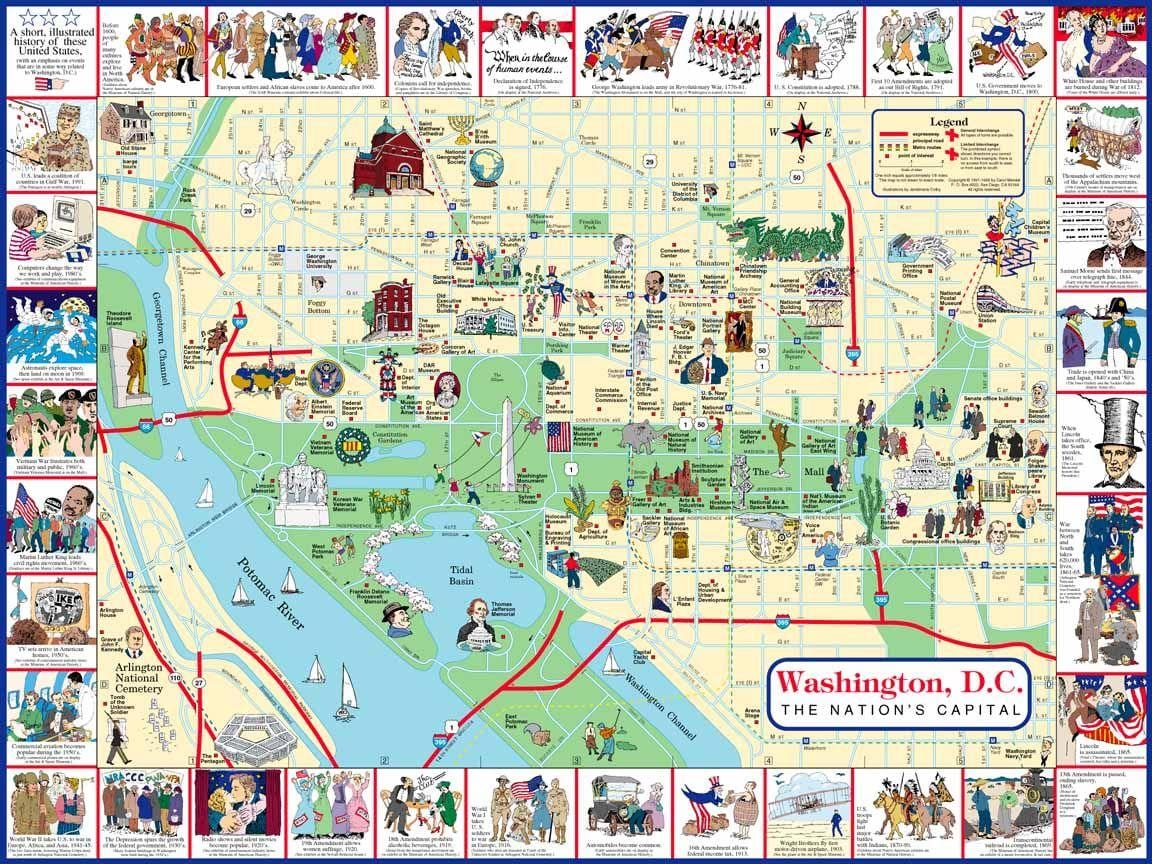 washington dc steder at besøge kort