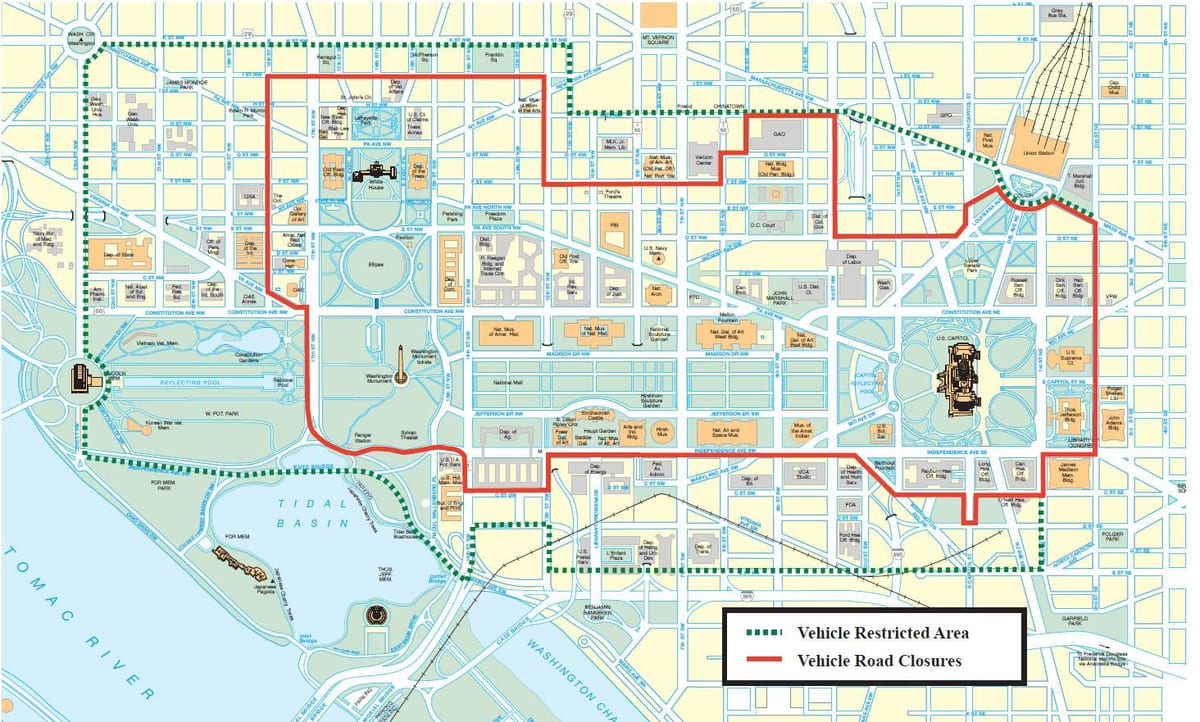 washington dc parkering på gaden kort