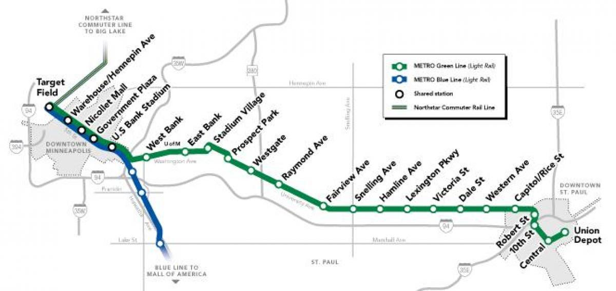 grøn linje dc metro kort