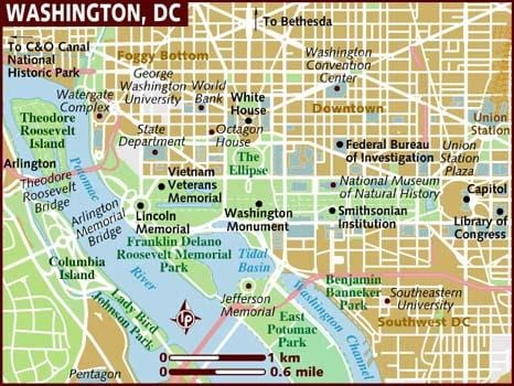 washington-området kort