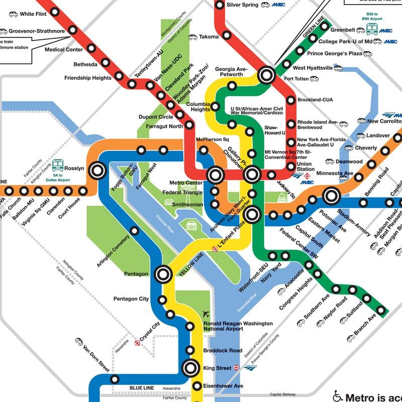 ny dc metro kort