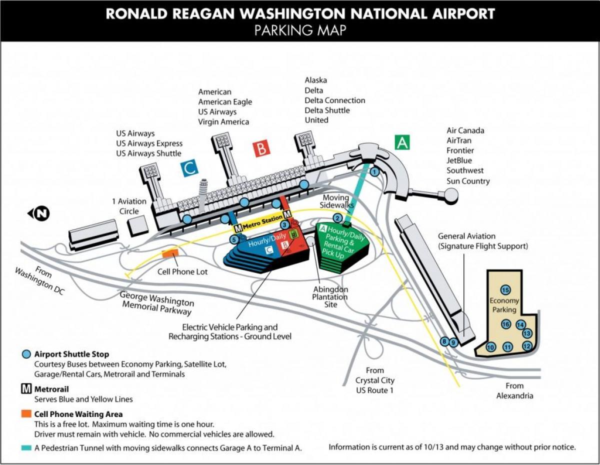reagan airport gate kort