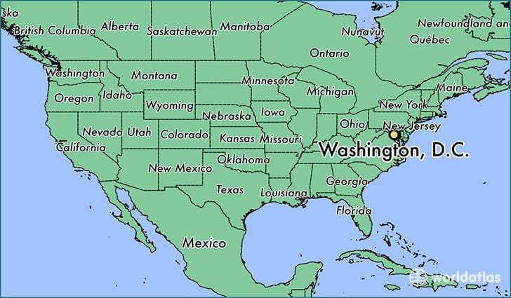dc kort amerikas forenede stater