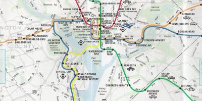 Washington dc kort med metrostationer