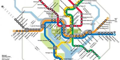 Washington dc metro rail kort