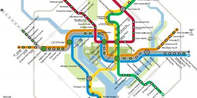 Washington metrostationen kort