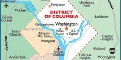 Washington dc og washington state kort